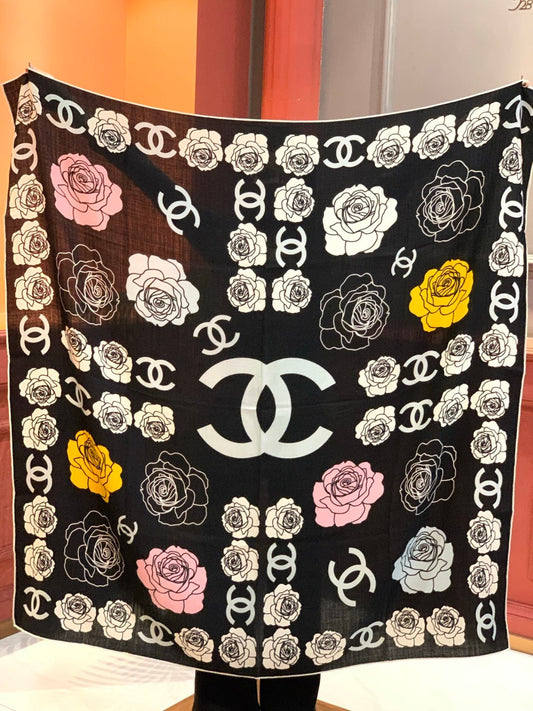 ШАРФ CHANEL 25S 140 СМ З КАШМІРУ ТА ШОВКУ 943336