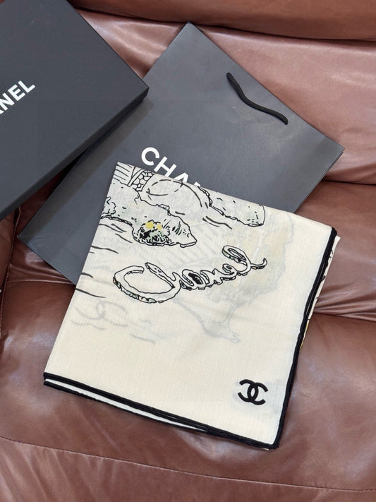 ШАРФ CHANEL 25S 135 СМ З КАШЕМІРУ ТА ШОВКУ 943698