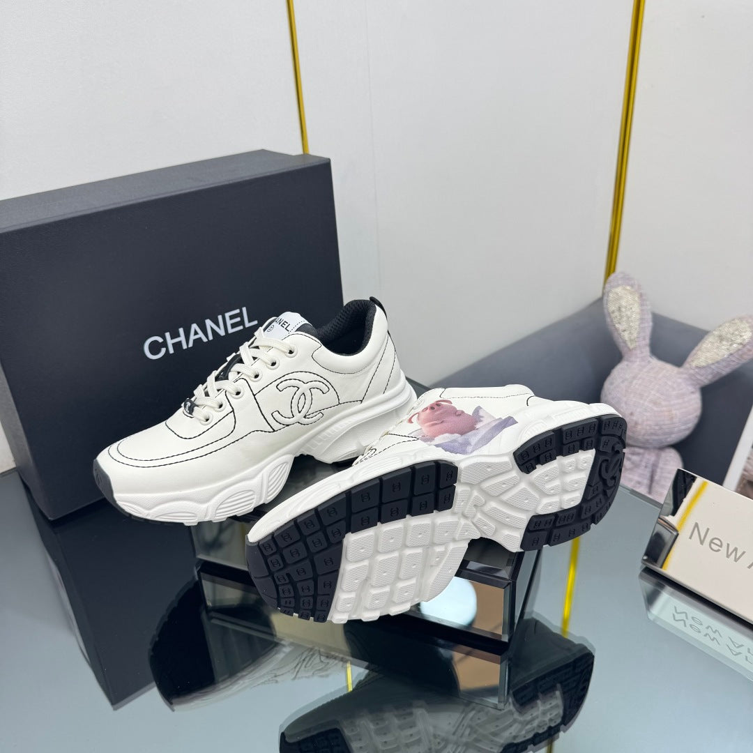 TRAINERS SNEAKER IN WHITE CALFSKIN WITH STICKER 238622 - 35