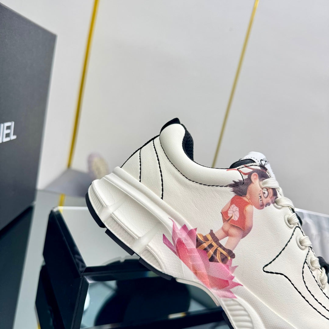 TRAINERS SNEAKER IN WHITE CALFSKIN WITH STICKER 238624 - 35