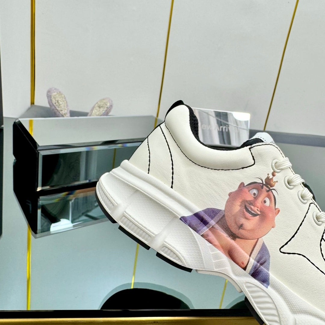 TRAINERS SNEAKER IN WHITE CALFSKIN WITH STICKER 238628 - 35