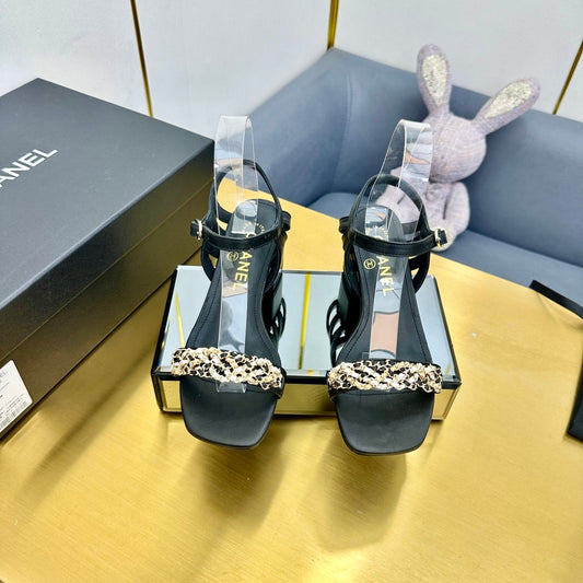 БОСОНІЖКИ CC HIGH SANDAL 25S З ЧОРНОЇ ТЕЛЯЧОЇ ШКІРИ - 35