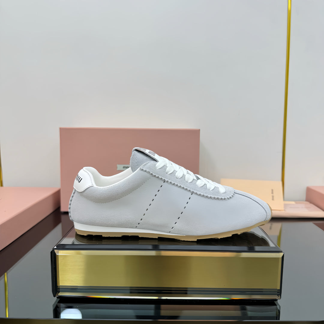 PLUME NAPPA SNEAKERS IN LIGHT GREY CALFSKIN - 34