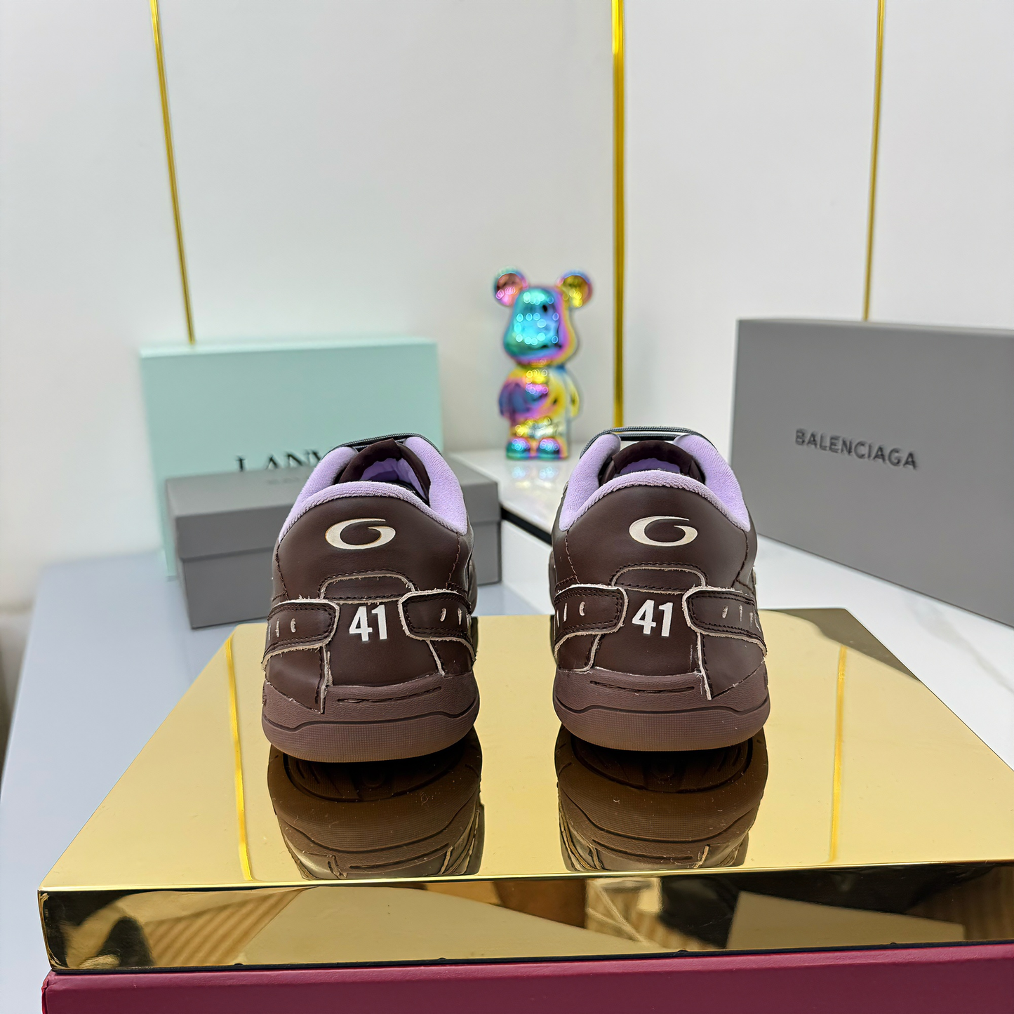 BALENCIAGA 25S SNEAKERS IN DEEP BROWN LEATHER - 35