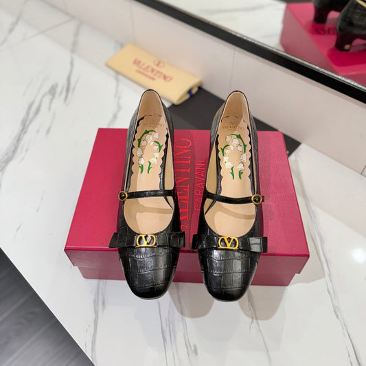 VLTN VLOGO SIGNATURE ТУФЛІ-ЧОВНИКИ ІЗ ЗАКРУГЛЕНИМ НОСОМ, 25 ММ, ЧОРНА ШКІРА ЯГНЯТИ З ТИСНЕННЯМ ПІД ЗМІЇНУ ШКІРУ - 35