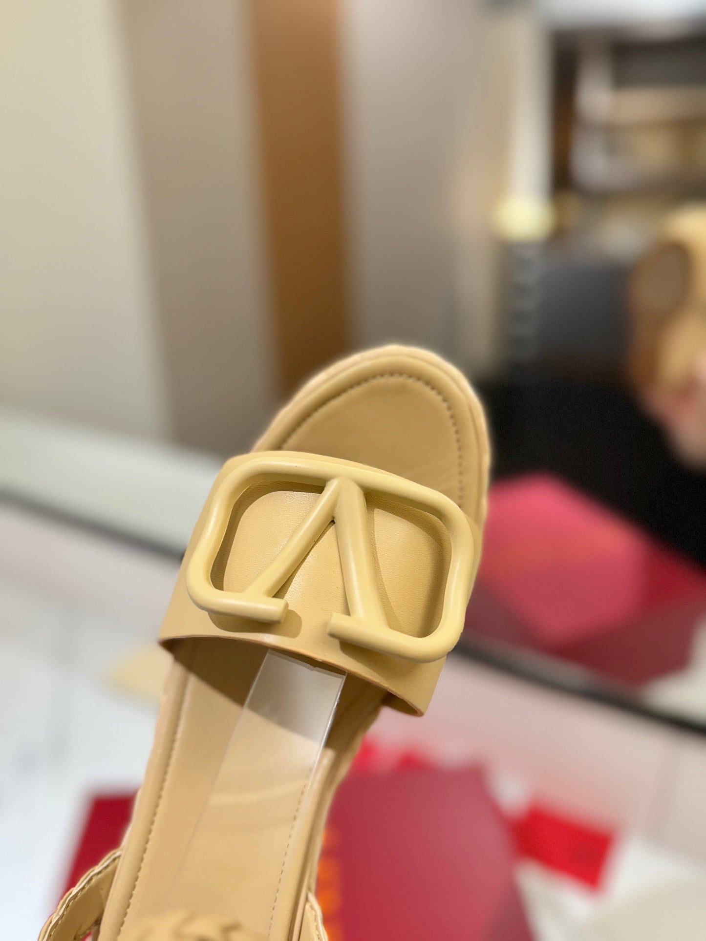 VLTN ESPADRILLE WEDGE SANDALS 25S 90 MM IN GOLDEN BEIGE LAMBSKIN STYLE 9 - 35