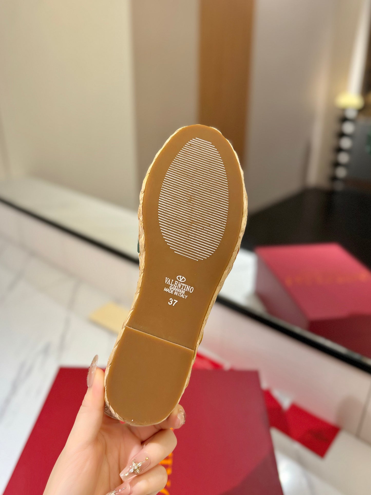 VLTN ESPADRILLE SLIDES 25S IN DARK GREEN LAMBSKIN STYLE 9 - 35