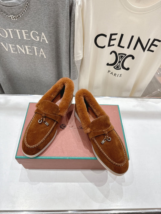 LP 25S SUMMER CHARMS WALK LOAFERS IN BURNT ORANGE SUEDE AND FLEECE - 35