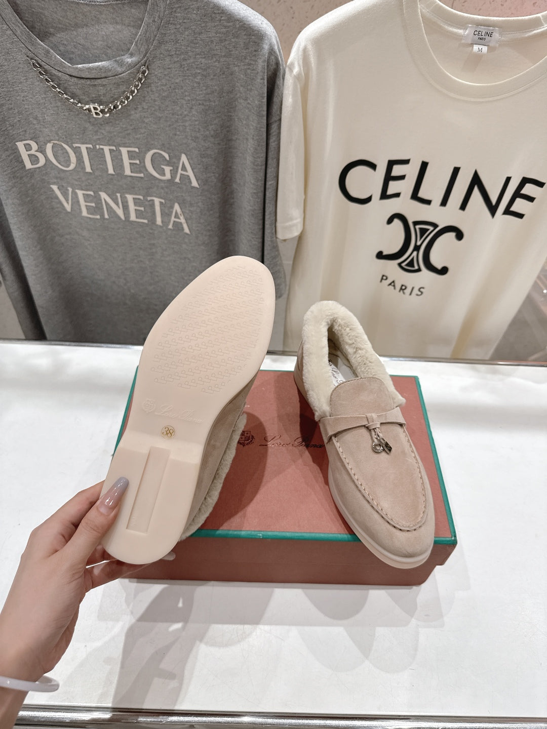 LP 25S SUMMER CHARMS WALK LOAFERS IN WARM TAUPE SUEDE AND FLEECE - 35