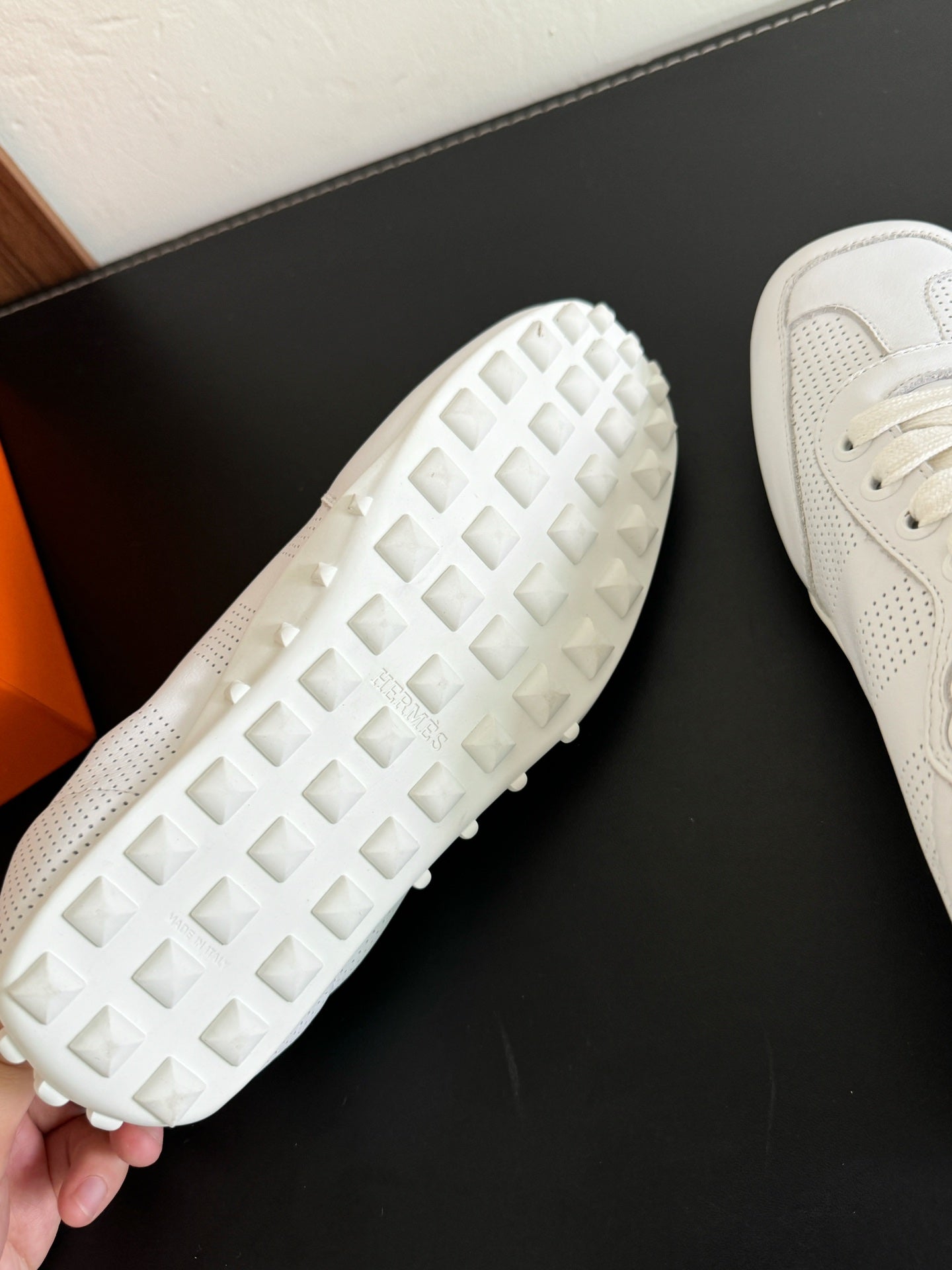 SKATEBOARD SHOES WHITE CALFSKIN - 35
