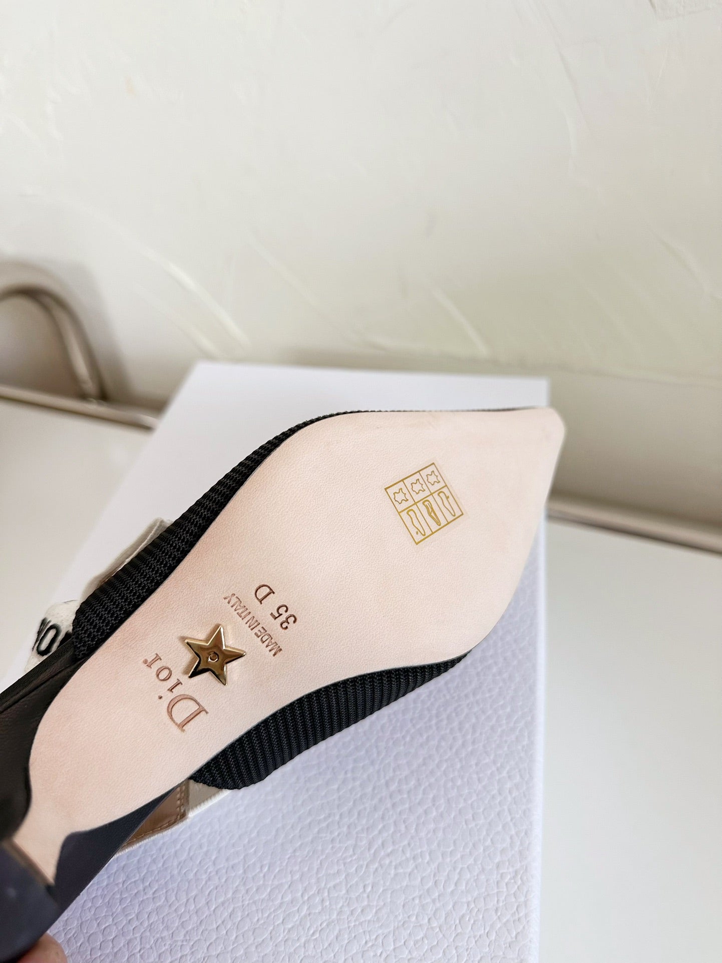 J'ADIOR SLINGBACK PUMP BLACK TECHNICAL FABRIC 65 MM - 34