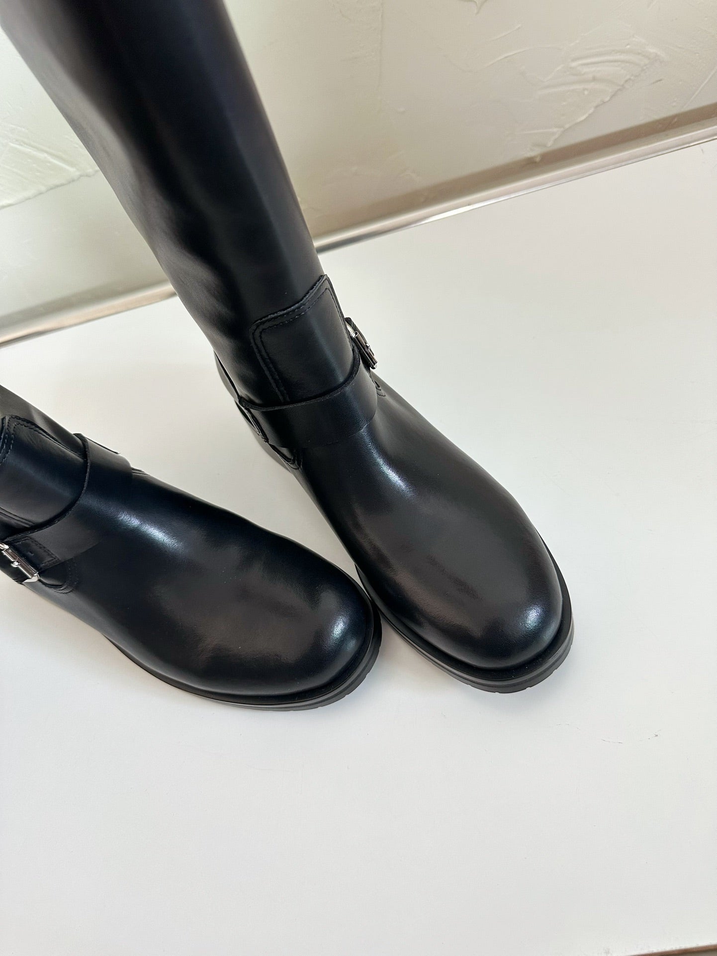 RIVER BOOTS IN BLACK SMOOTH CALFSKIN - 35