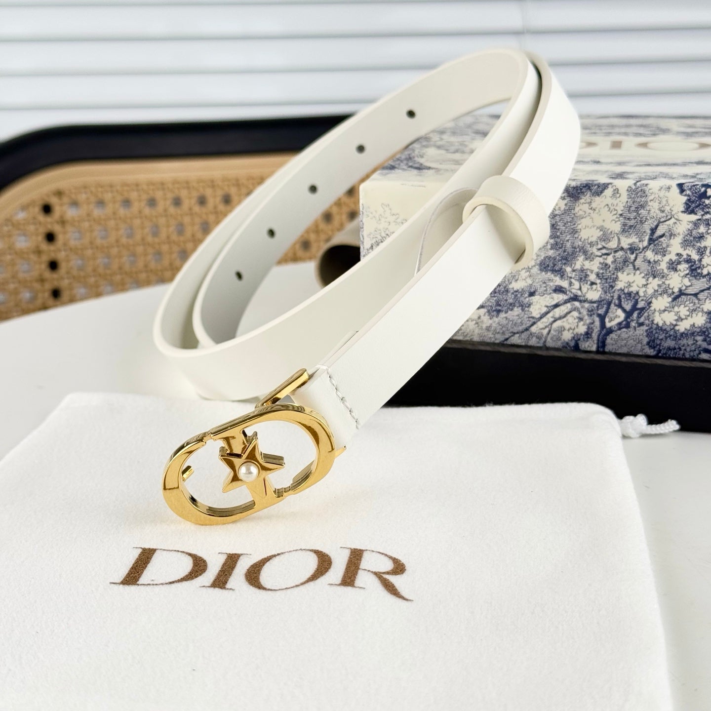 DIOR 25S BELT 20 MM IN WHITE CALFSKIN 564605 - 30