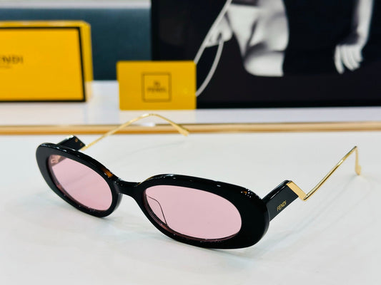 FF DIAMONDS OVAL FRAME SUNGLASSES E3018 IN ACETATE - Orange