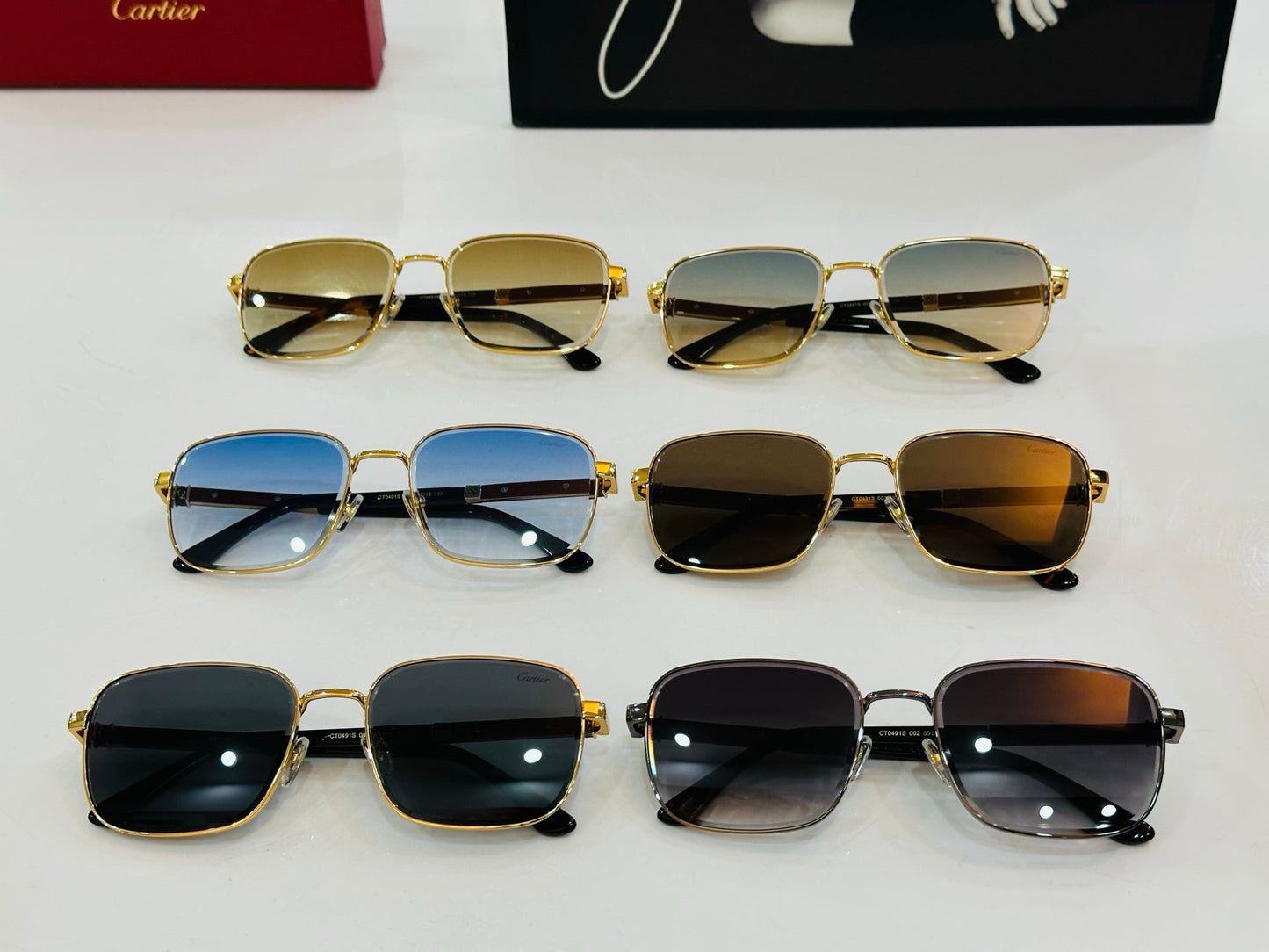 PREMIÈRE RECTANGULAR FRAME SUNGLASSES CT0491S IN METAL - Gold/ yellow