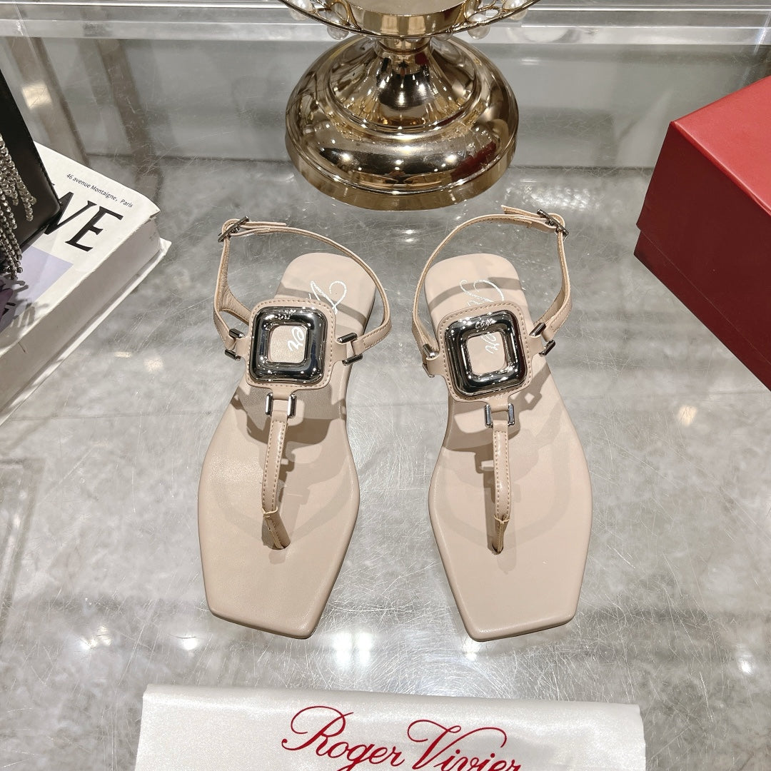 VIV' BY THE SEA SANDALS IN BEIGE CALFSKIN - 35