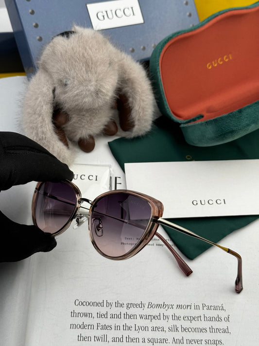 CAT-EYE FRAME SUNGLASSES G8641 IN ACETATE - Brown