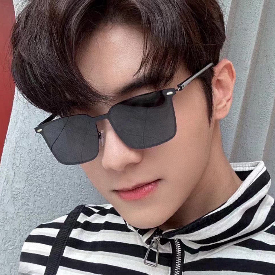 RECTANGULAR FRAME SUNGLASSES G11363 IN METAL - Black