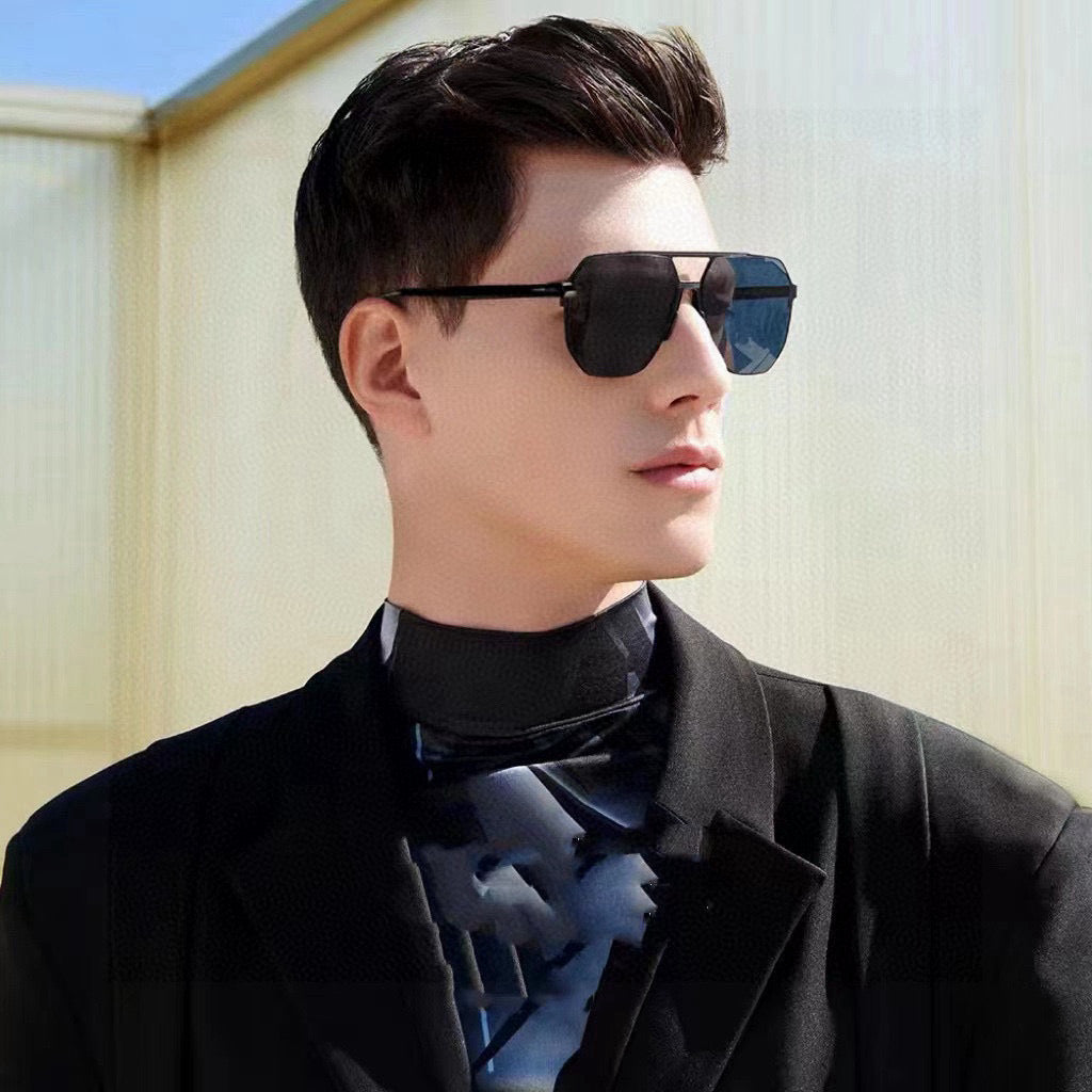 NAVIGATOR FRAME SUNGLASSES G1731 IN METAL - Black/ black