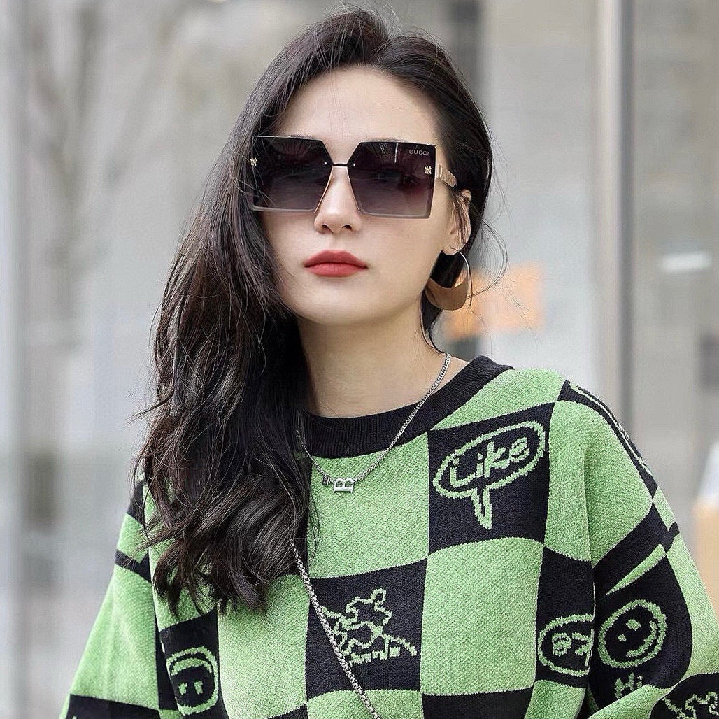 GEOMETRIC FRAME SUNGLASSES G50195 IN ACETATE - Purple