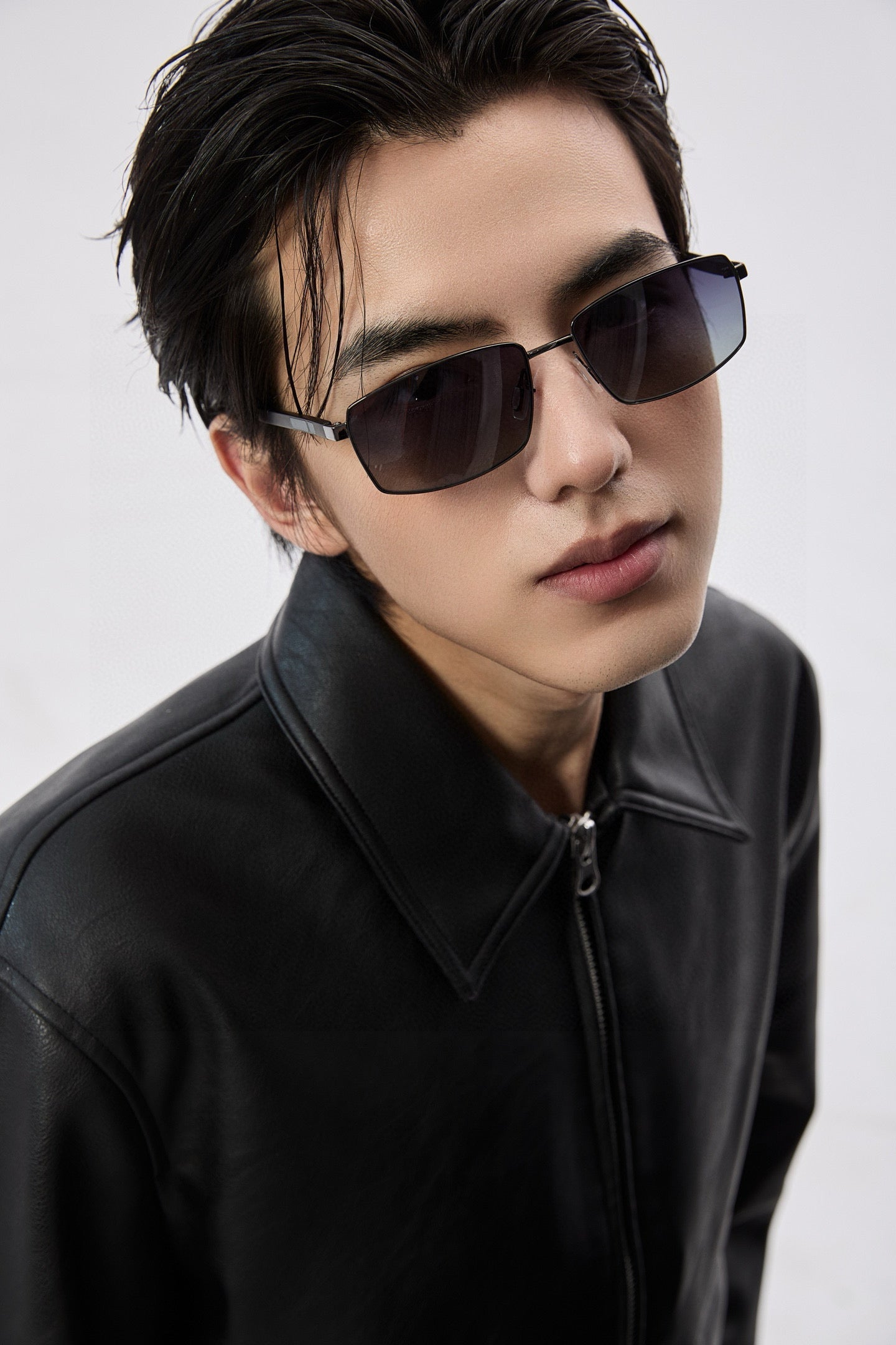 RECTANGULAR FRAME SUNGLASSES G51806 IN METAL - Black