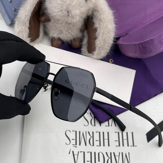 NAVIGATOR FRAME SUNGLASSES G71806 IN METAL - Patent black