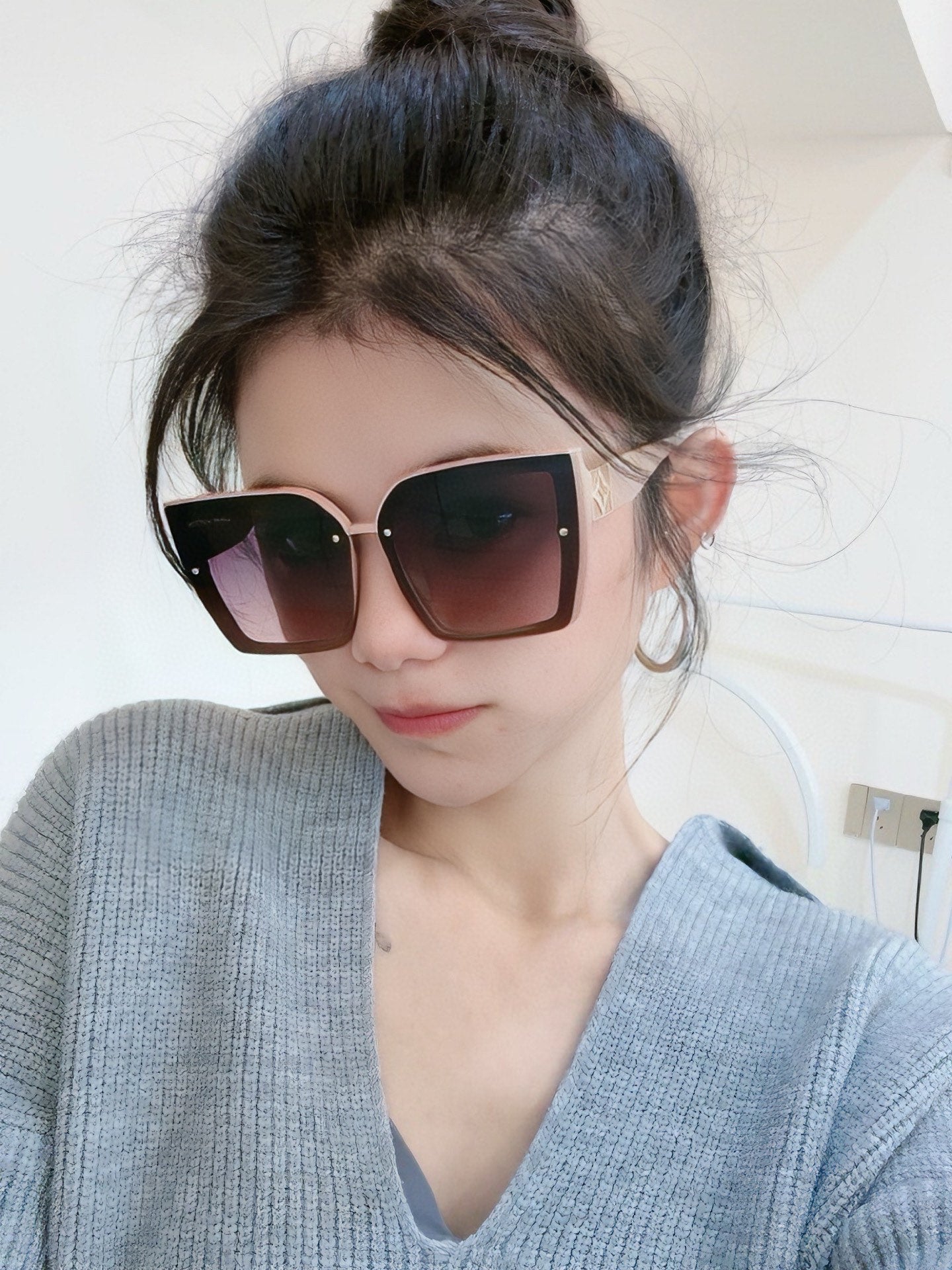 SQUARE SUNGLASSES L822 IN ACETATE - Green