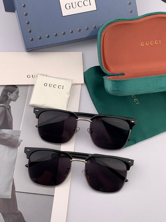 SQUARE METAL AND ACETATE SUNGLASSES G5637 - Big