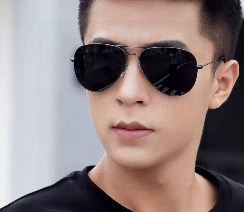 AVIATOR FRAME SUNGLASSES G2203 IN METAL - Black