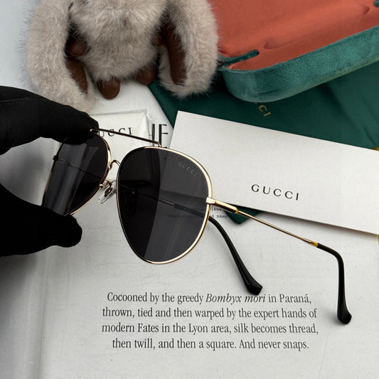 AVIATOR FRAME SUNGLASSES G2203 IN METAL - Black