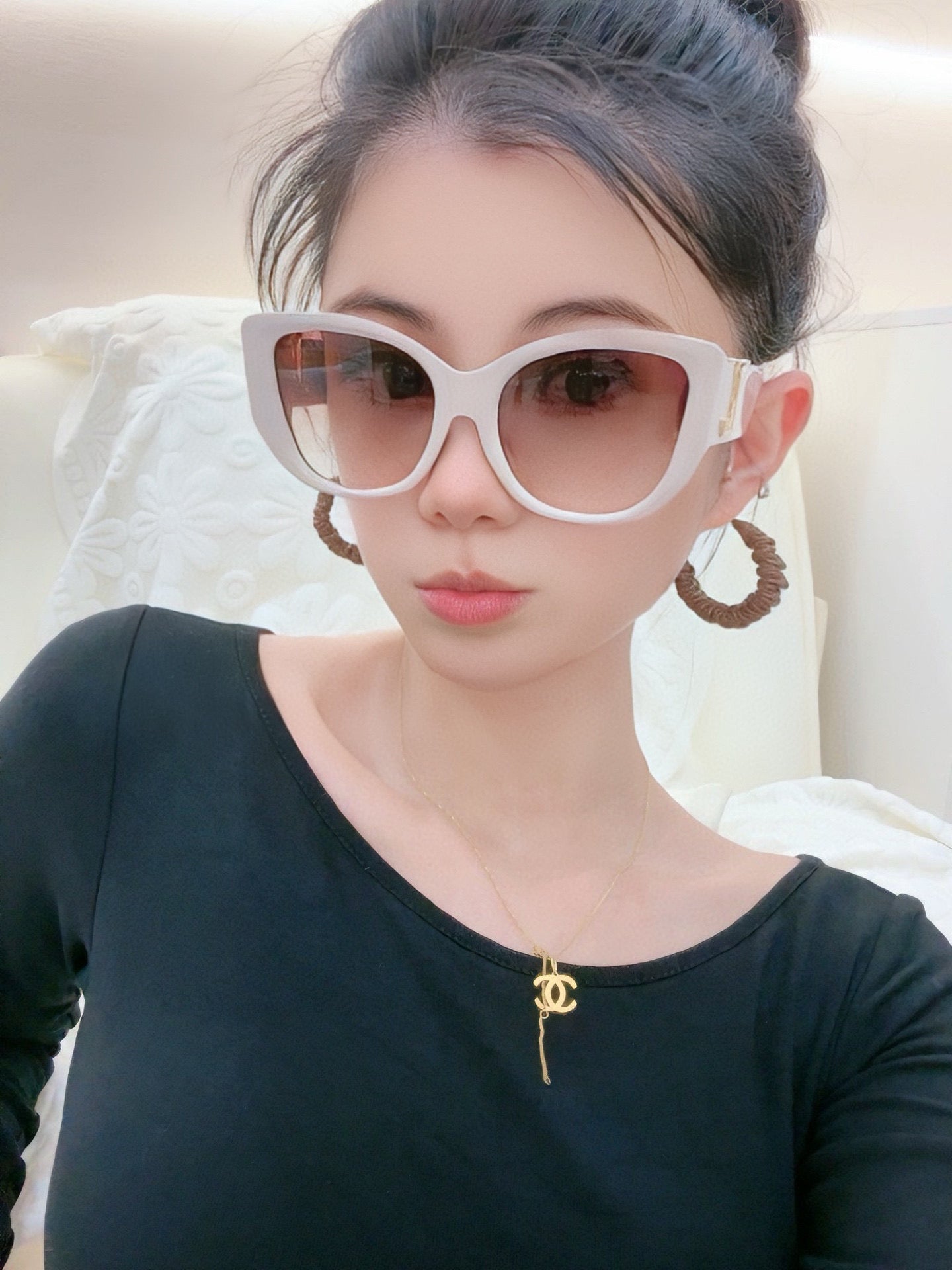 CAT EYE SUNGLASSES 2614 IN ACETATE - Light Grey