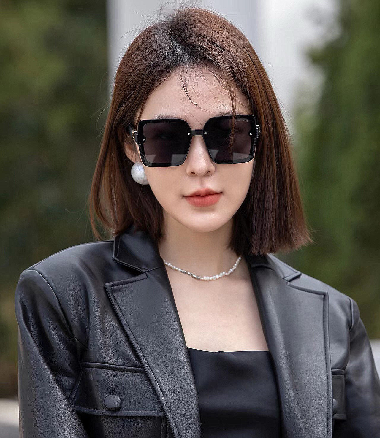 LARGE SQUARE SUNGLASS L1845 IN ACETATE - White