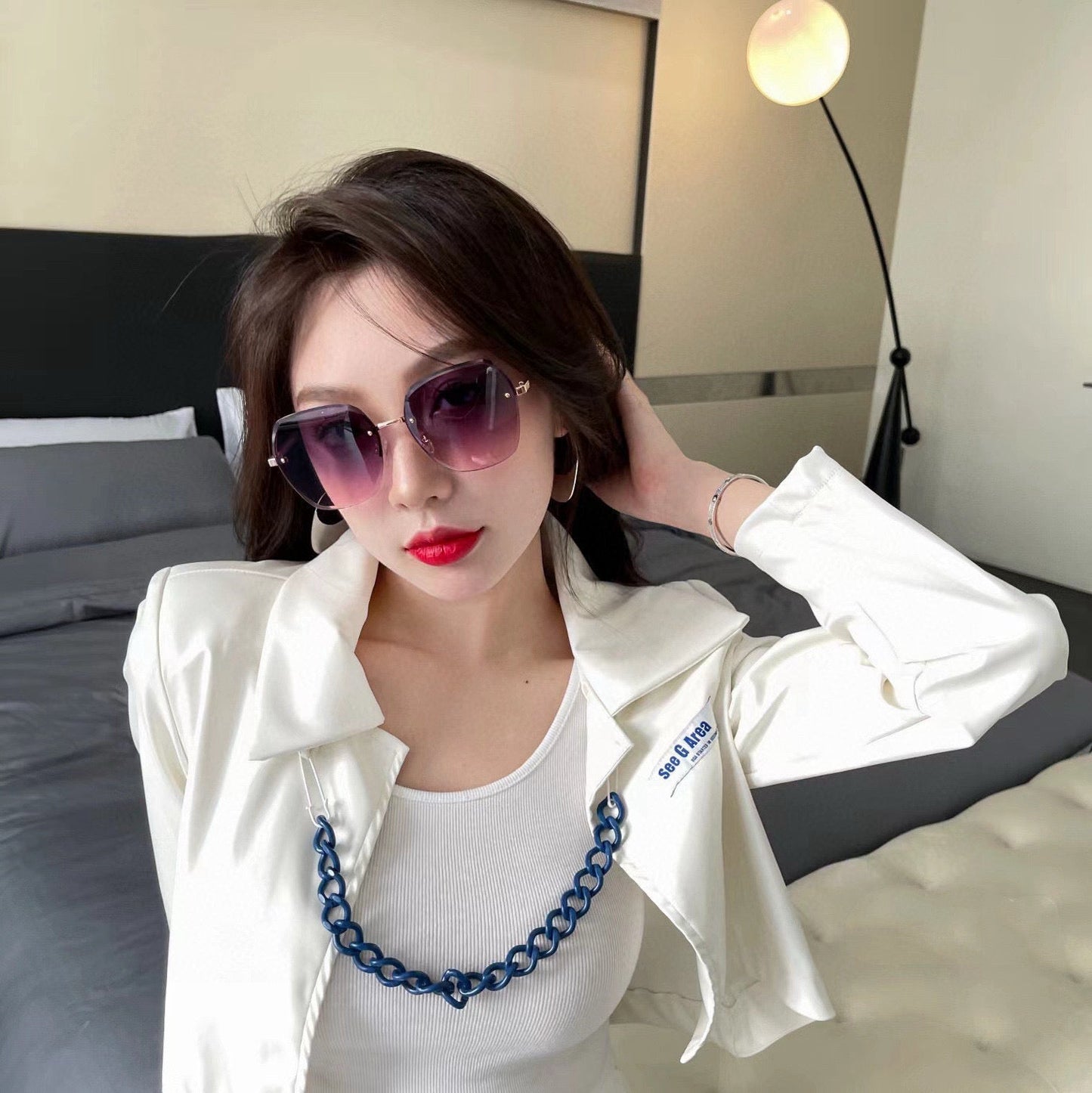 SQUARE SUNGLASSES CH0922 IN METAL - Black