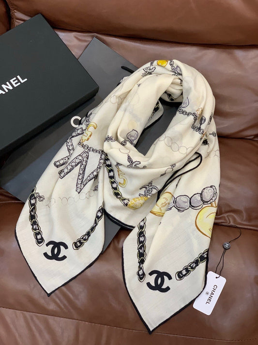 ШАРФ CHANEL 25S 135 СМ З КАШЕМІРУ ТА ШОВКУ 941838