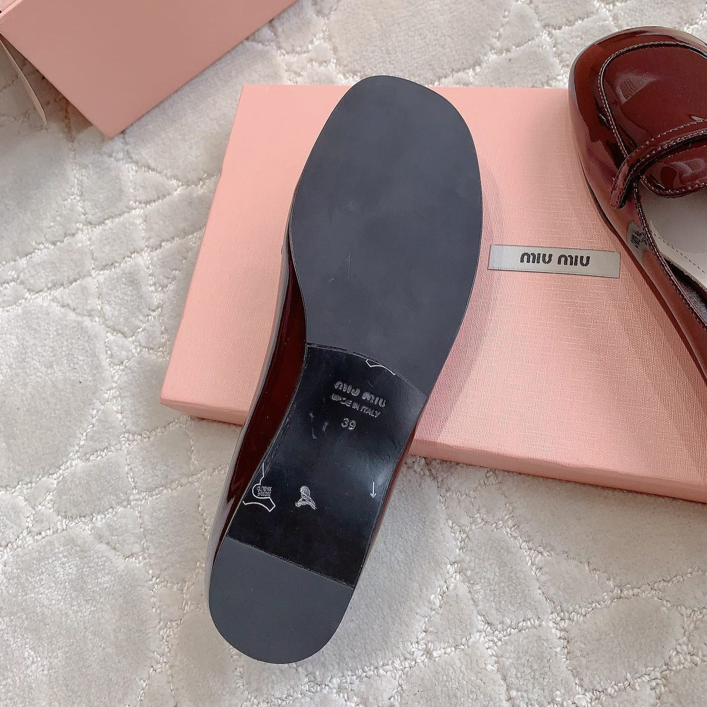Reddish Brown Loafer Shoes Sheepskin - 35