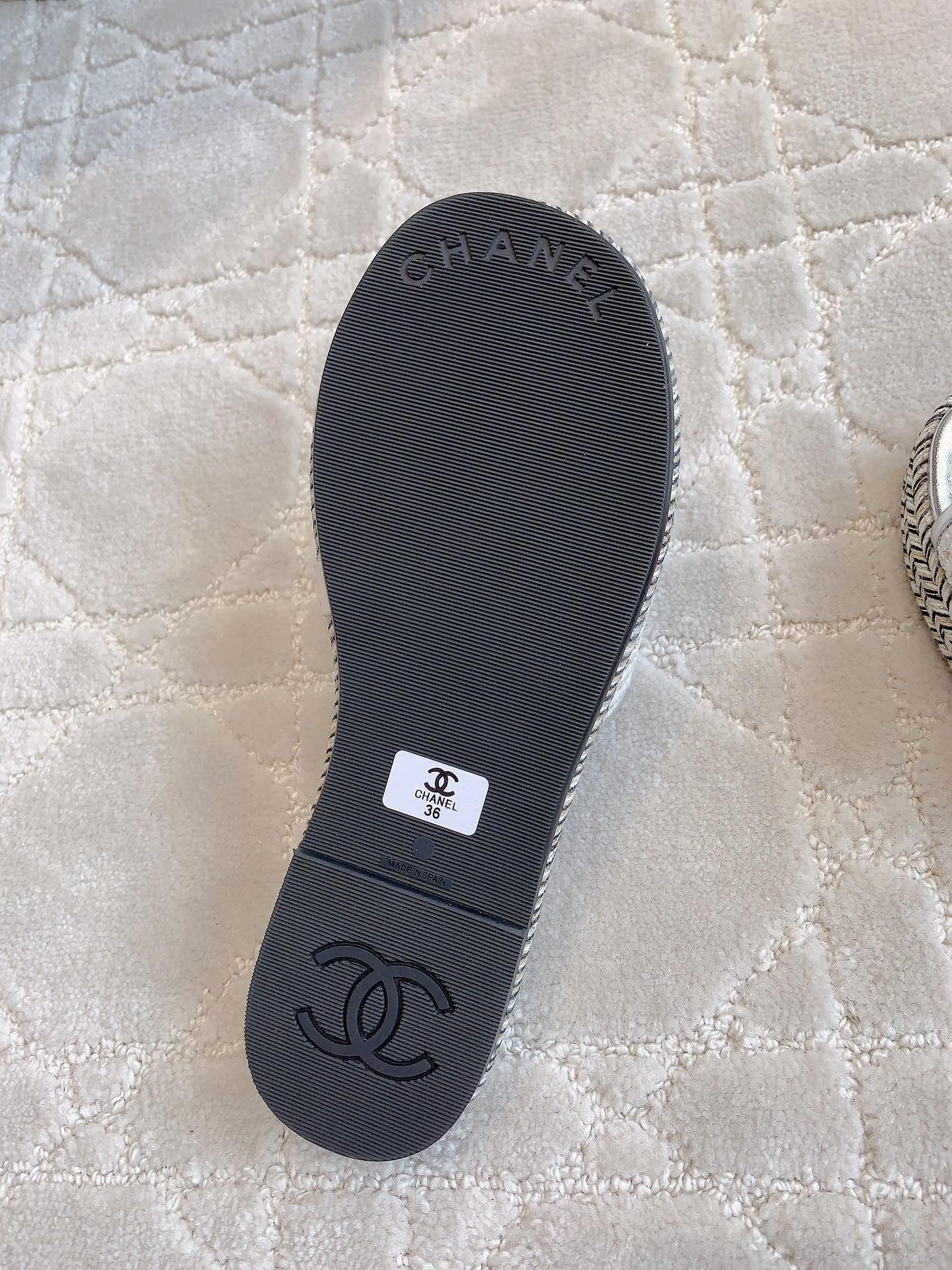 PLATFORM SLIPPERS IN SILVER WOOL AND LAMBSKIN - 35