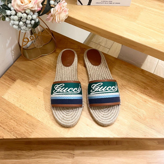 GG SLIDES IN MULTICOLOR RAFFIA - 36