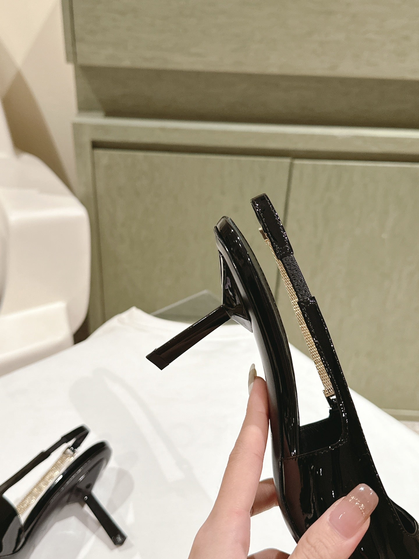 BLAKE SLINGBACK PUMPS 80 IN BLACK PATENT LEATHER - 35