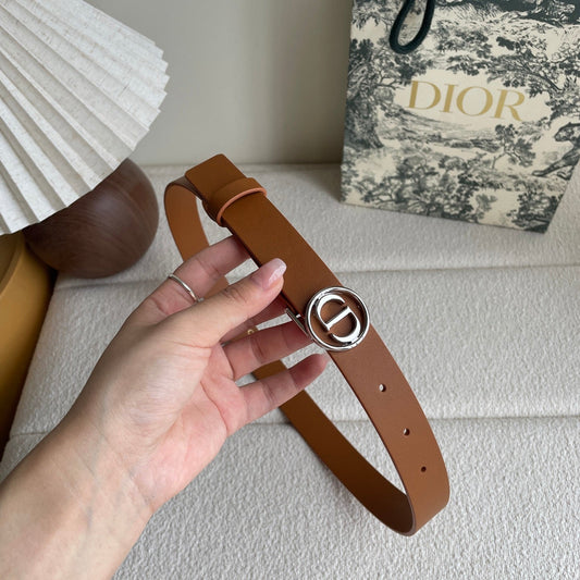 DIOR 25S РЕМІНЬ 25 ММ З КОРИЧНЕВОЇ ТЕЛЯЧОЇ ШКІРИ 572161 - 30