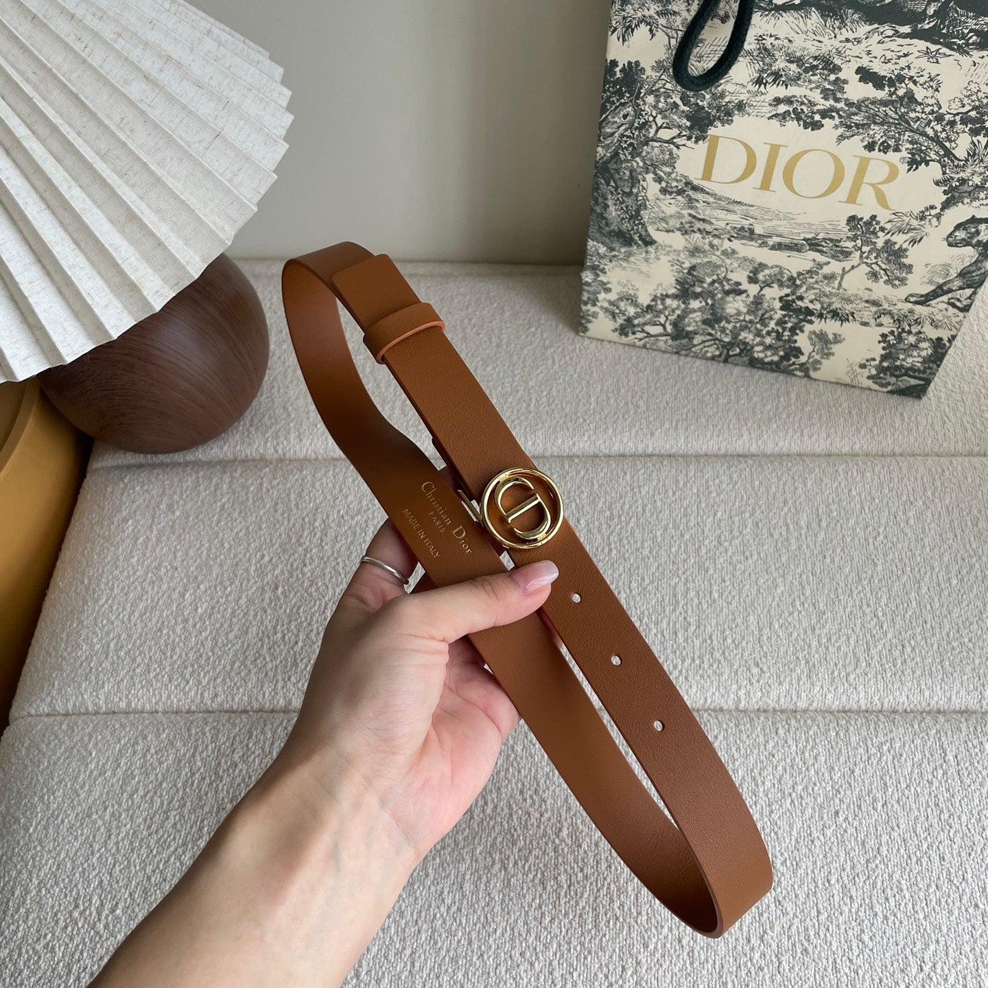 DIOR 25S BELT 25 MM IN BROWN CALFSKIN 572162 - 30
