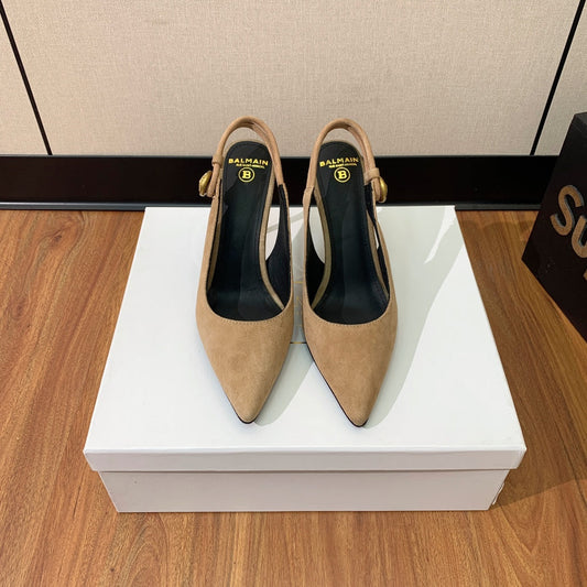 BALMAIN 26S СЛІНГБЕКИ 95 ММ ЗІ СВІТЛО-КОРИЧНЕВОЇ ЗАМШІ
