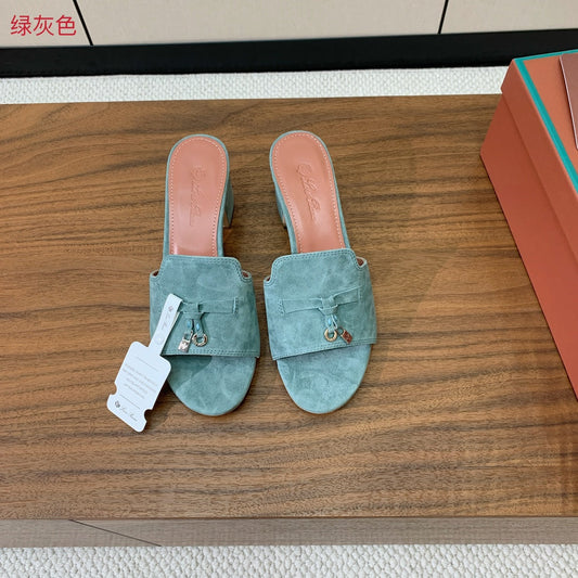 LP HIGH HEELS 25S IN SLATE GREEN SUEDE - 35