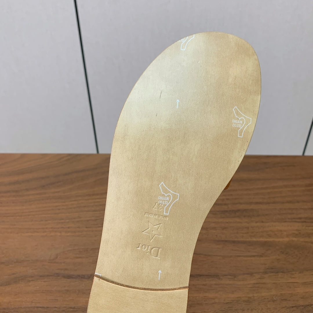 DIOR 25S DWAY SLIDE IN LIGHT BROWN CALFSKIN - 34