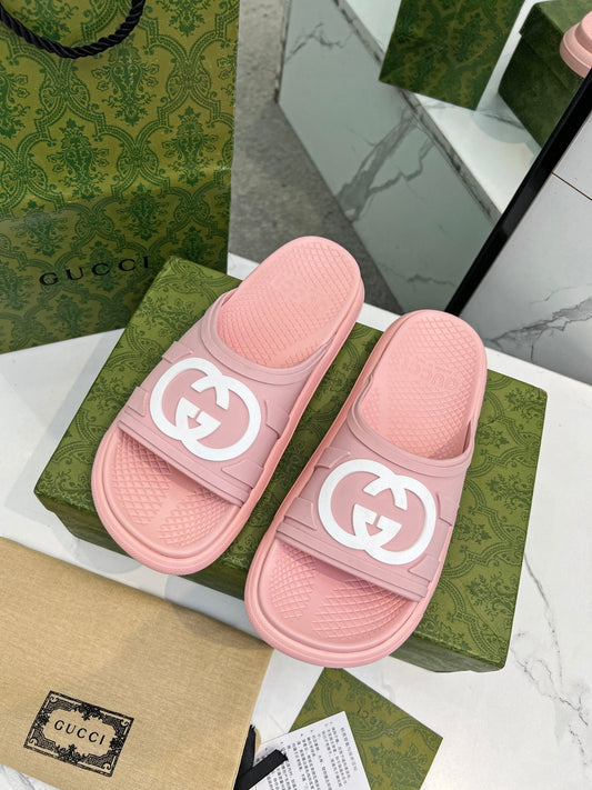 PLATFORM SLIPPERS IN LIGHT PINK IMPORTED TPU - 35