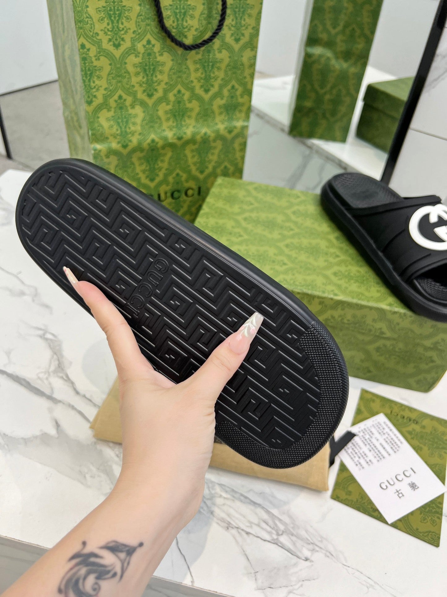 PLATFORM SLIPPERS IN BLACK IMPORTED TPU - 35