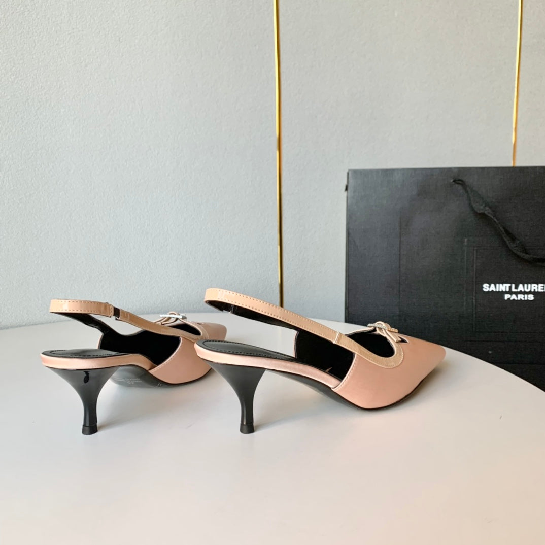SL BLADE SLINGBACK PINK NUDE SATIN - 35 / 6 CM