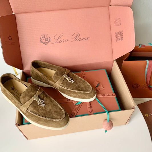 Лофери Loro Piana Brown Suede Summer Charms Walk - 35