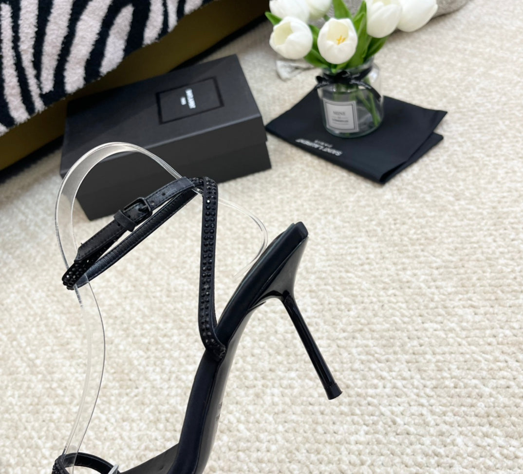 SL GEORGIA SANDALS PUMP BLACK SATIN - 35