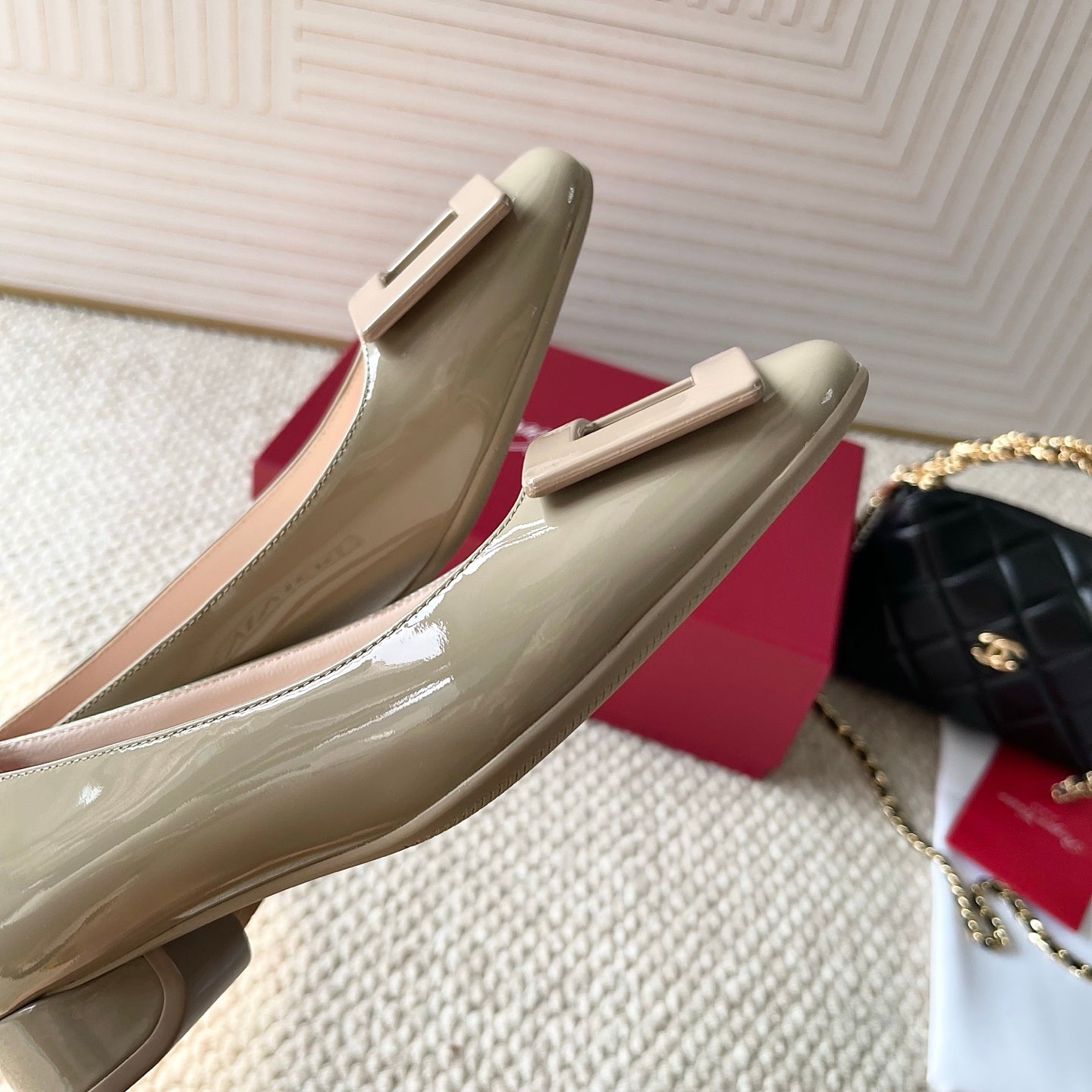 U LOOK BALLERINAS IN GURKHA GLOSSY CALFSKIN - 34