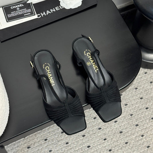 Туфлі на підборах CC HIGH HEELS ЧОРНІ, СТЬОБАНА ЗАМША - 35
